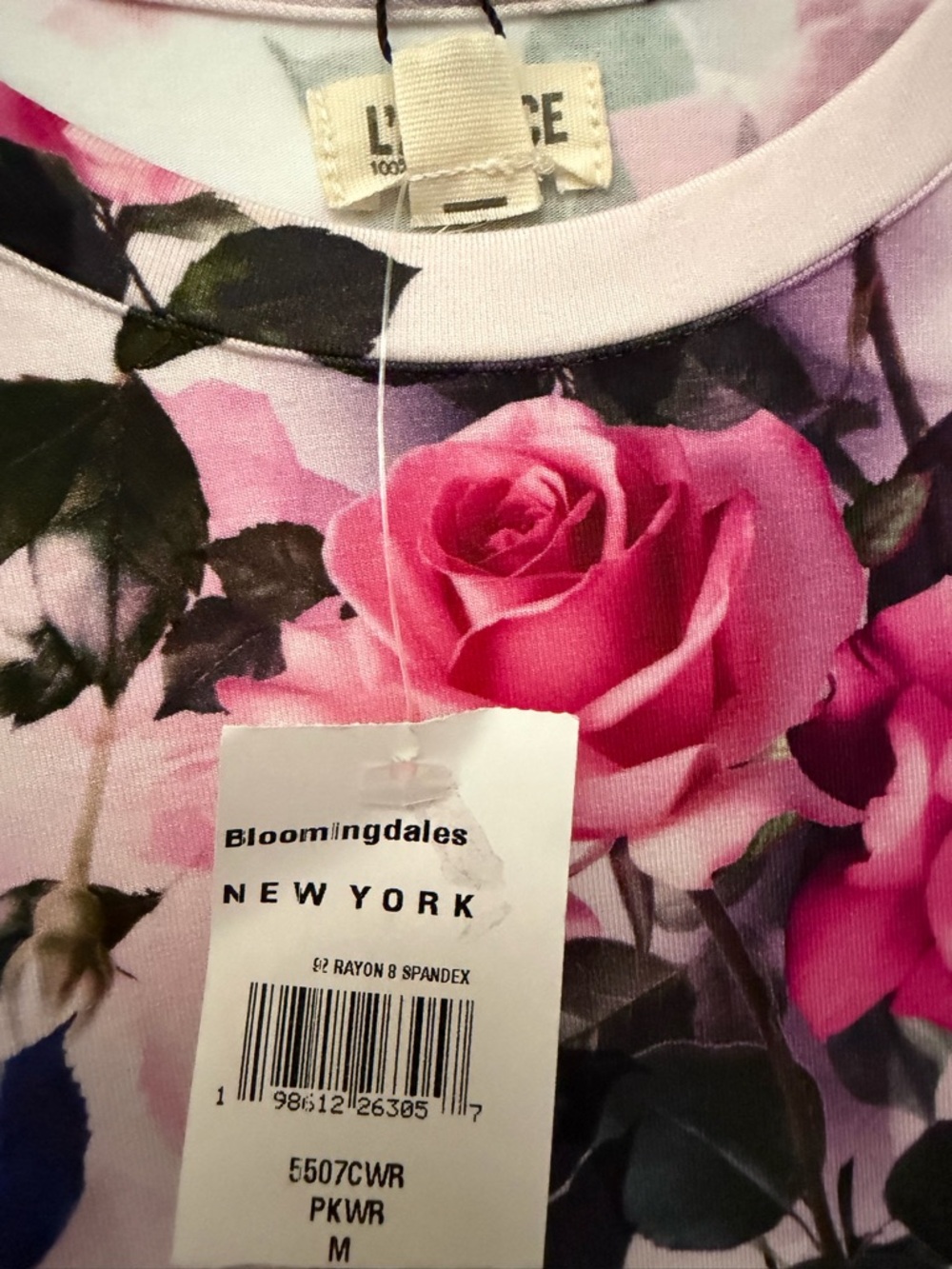 L'AGENCE Pink Rose-Print Short Sleeve Tee - Picture 6 of 6